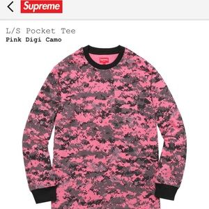 SUPREME L/S Pink Digi Camo Tee